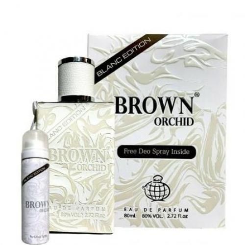 Brown Orchid Blanc Edition 80 ML with Deo 50ml By Fragrance World Perfumes